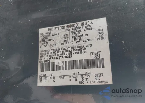 2002 Ford Ranger Edge/Xl/Xlt from USA, damaged, VIN 1FTYR10UX2TA00235